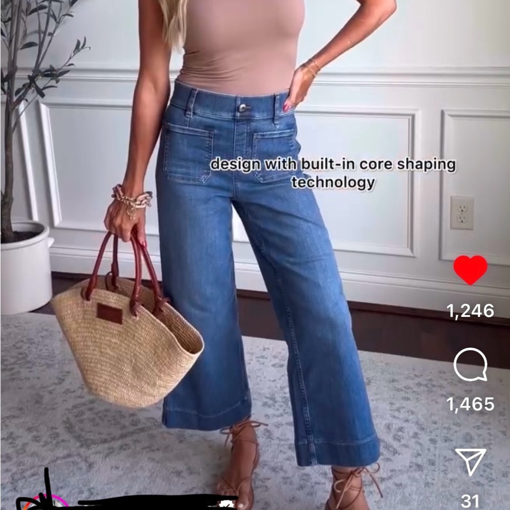 Oprahs favorite cropped wide leg jeans NEW